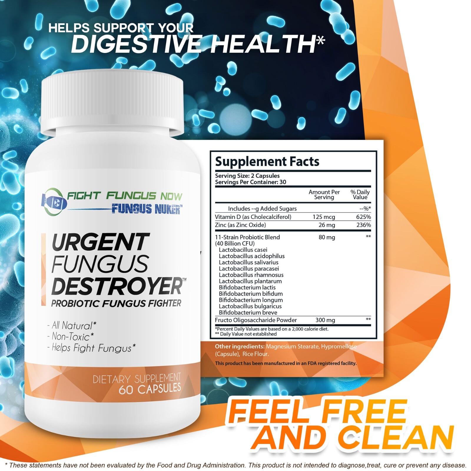 Urgent Fungus Destroyer Probiotic Fungus Fighter – Clear Nail Antifungal Pills