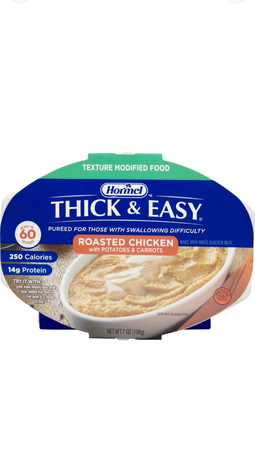Thick & Easy 60748 Purees Microwave Meal Roasted Chicken Dinner 7.oz (7 Count)
