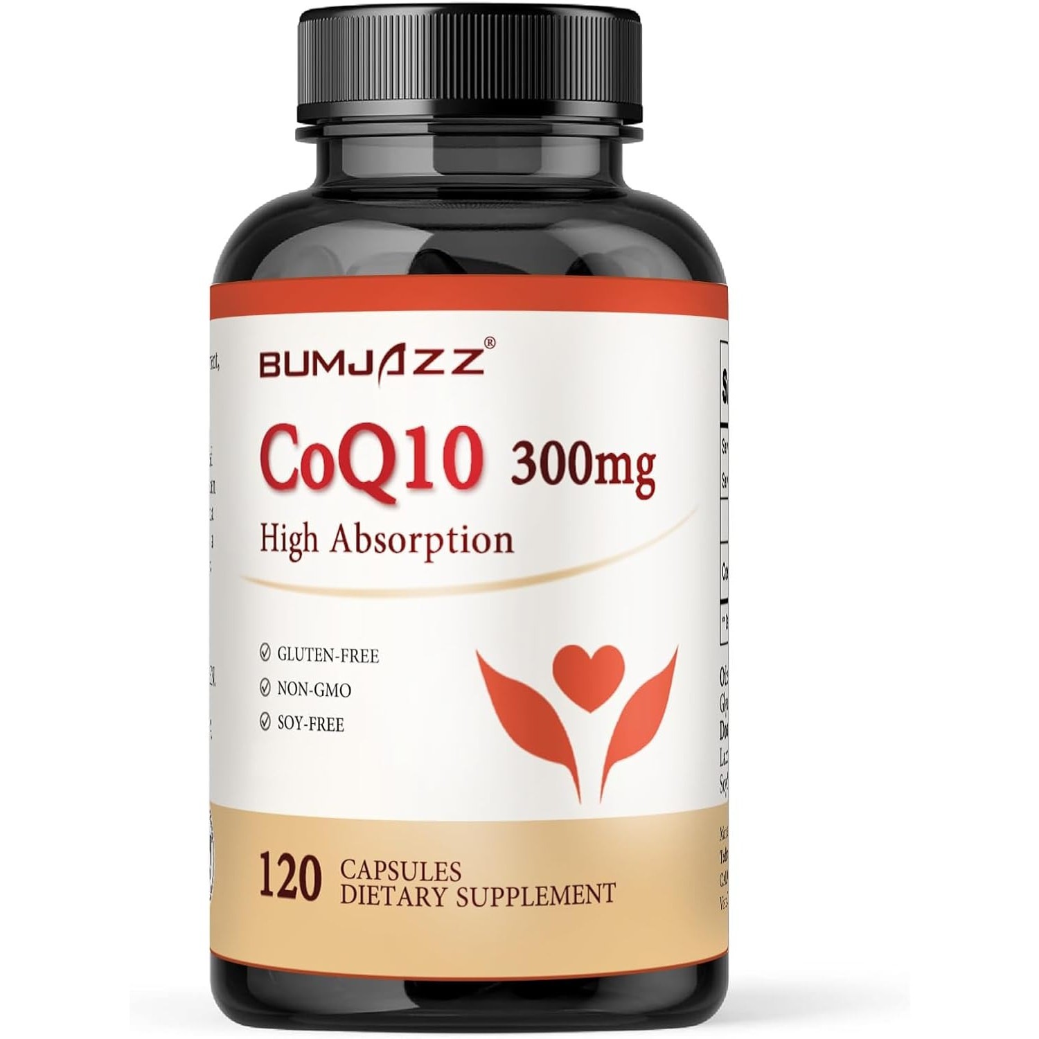 CoQ10 300mg High Absorption 120 Capsules Non-GMO Gluten-Free Dietary Supplement