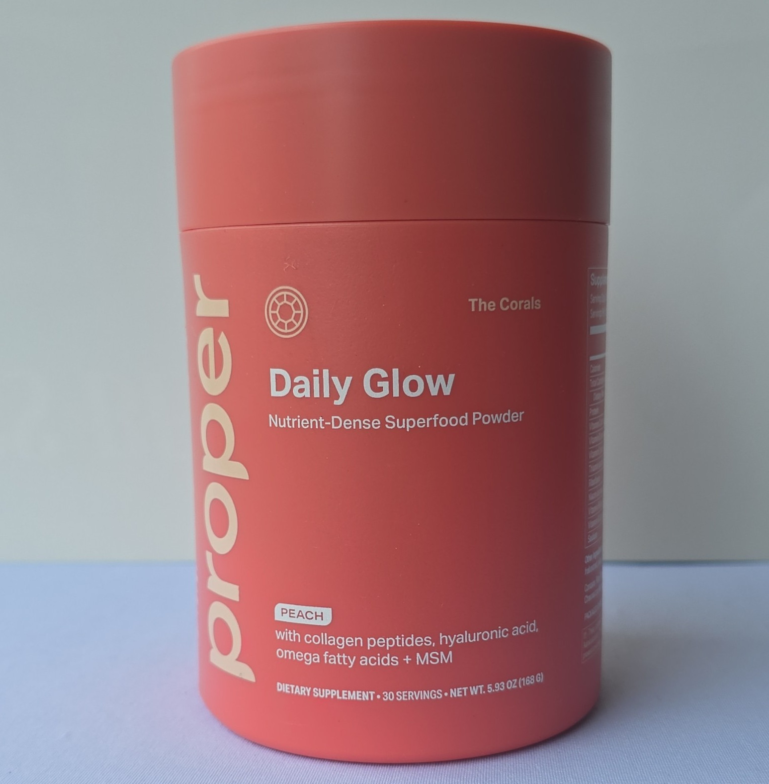 Proper Daily Glow Superfood Powder Peach 30 Servings Gluten-Free Exp 06/28/27