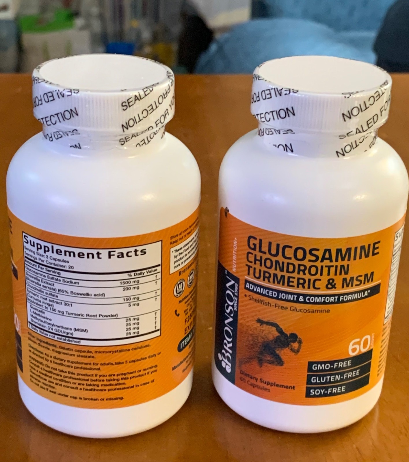 (Pack of 2) Bronson Glucosamine Chondroitin Turmeric & MSM Advanced 60 Count
