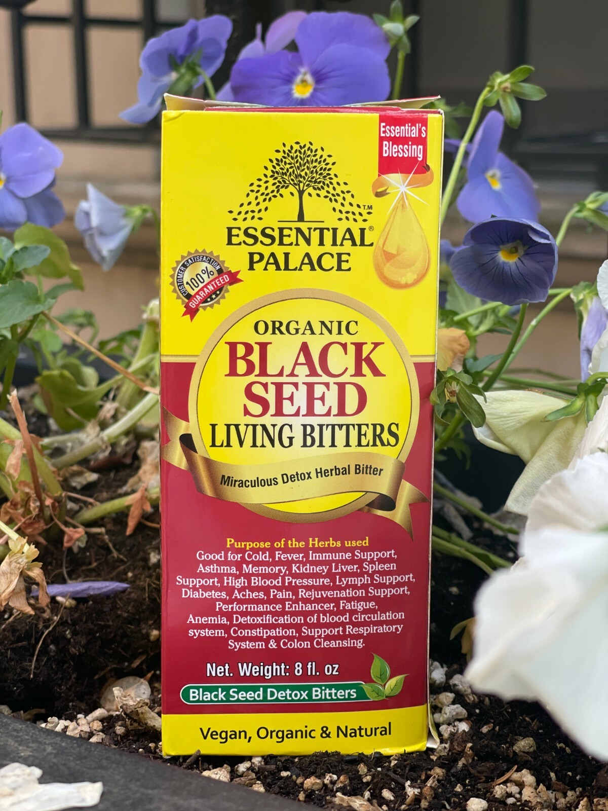 Essential Palace Organic Black Seed Detox Living Bitters Herbal Tonic 16oz