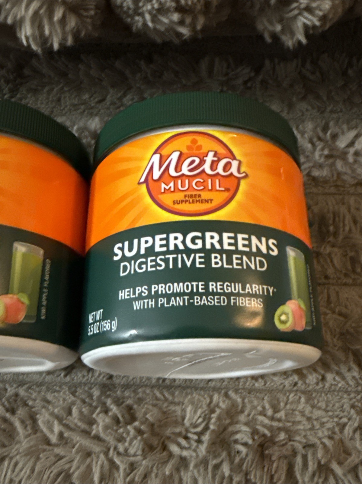 (2) Metamucil Super Greens Digestive Blend Powder Fiber Kiwi Apple 5.5 Oz NEW