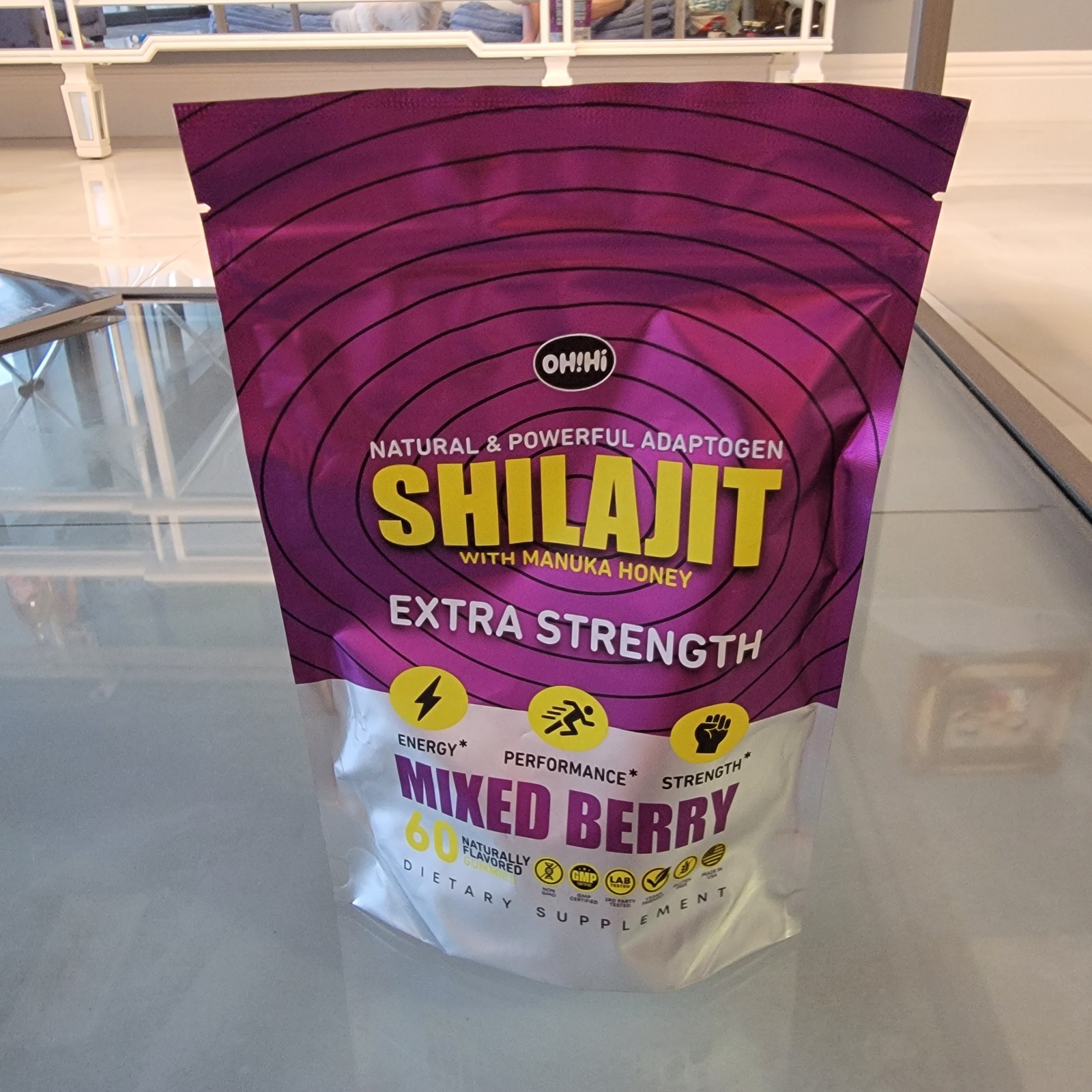 OH!Hi Shilajit Extract w/ Manuka Honey Extra Strength Gummies 60ct Vegan