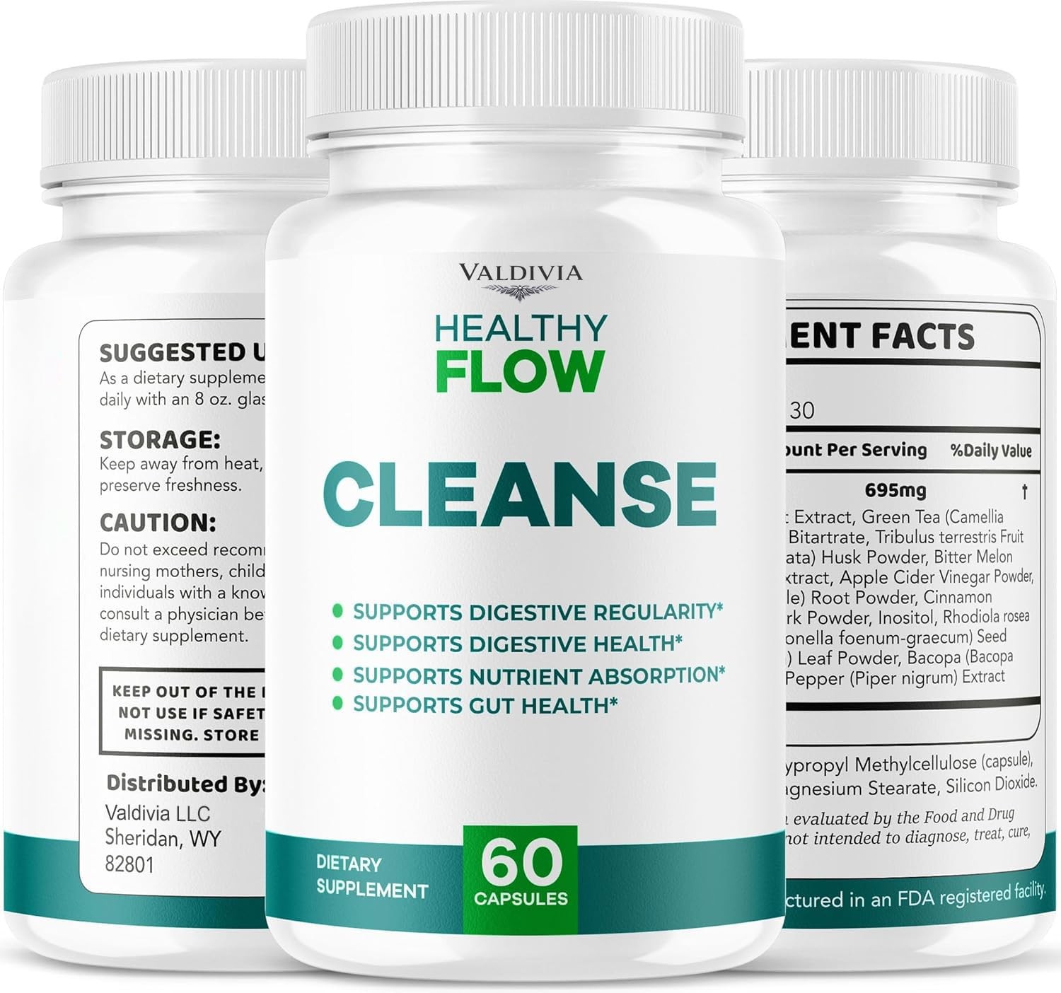 Healthy Flow Cleanse Liver Detox Supplement Capsules Natural 3 Pack 180Ct