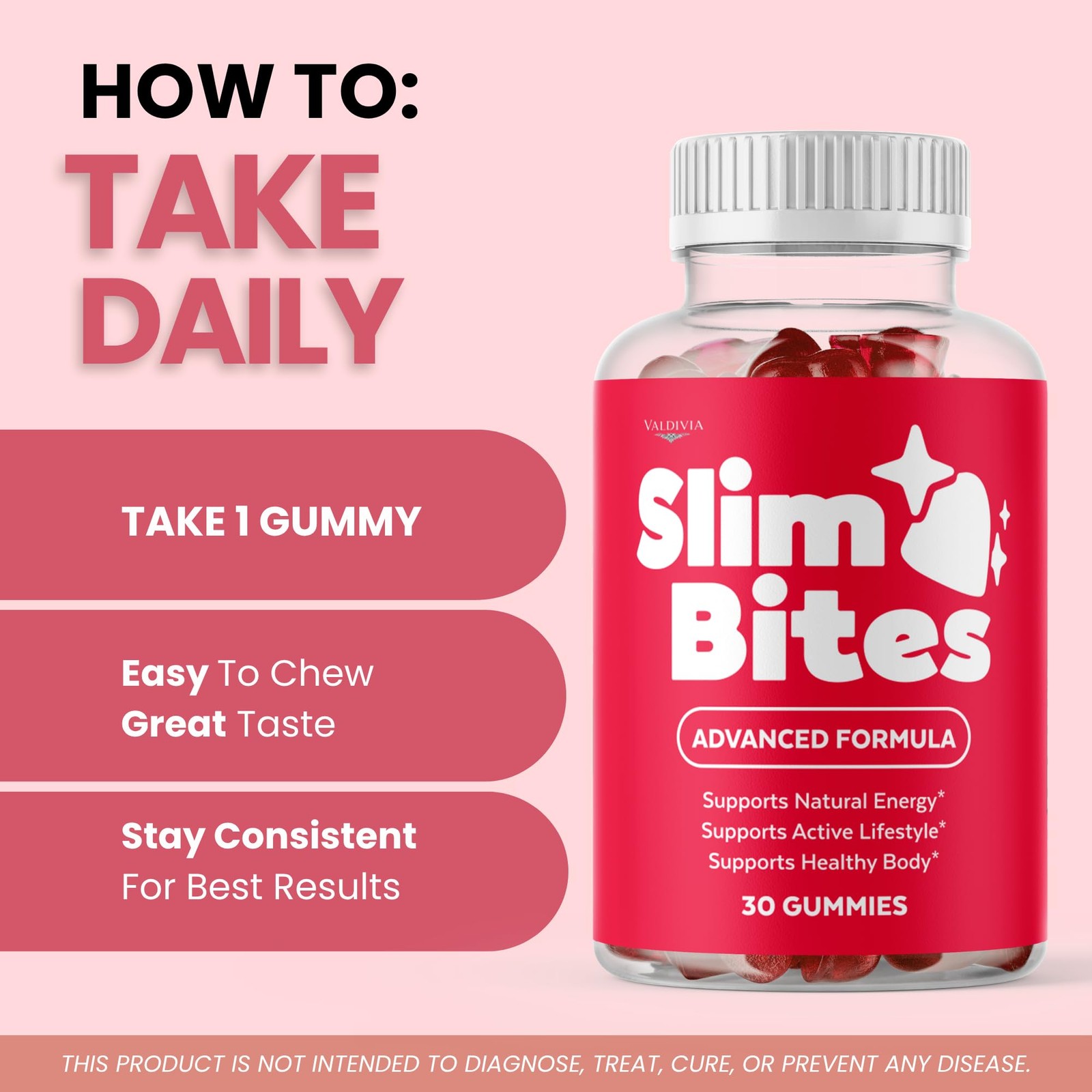 Valdivia SlimBites 150 Gummies 5 Pack Daily Wellness Supplement Made in USA
