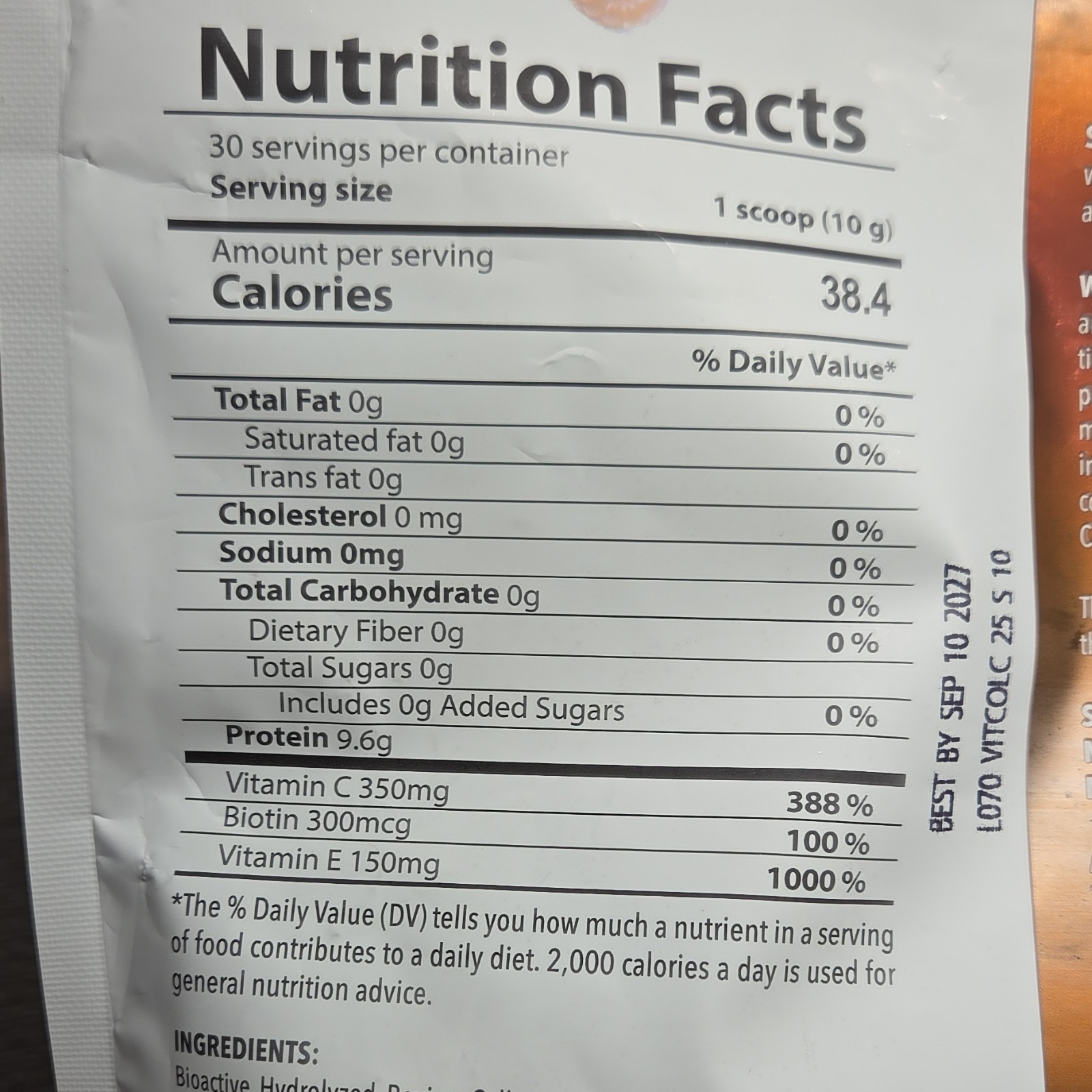 VitalHealth VitalAge Collagen Powder Sugar-Free Gluten-Free Dairy-Free