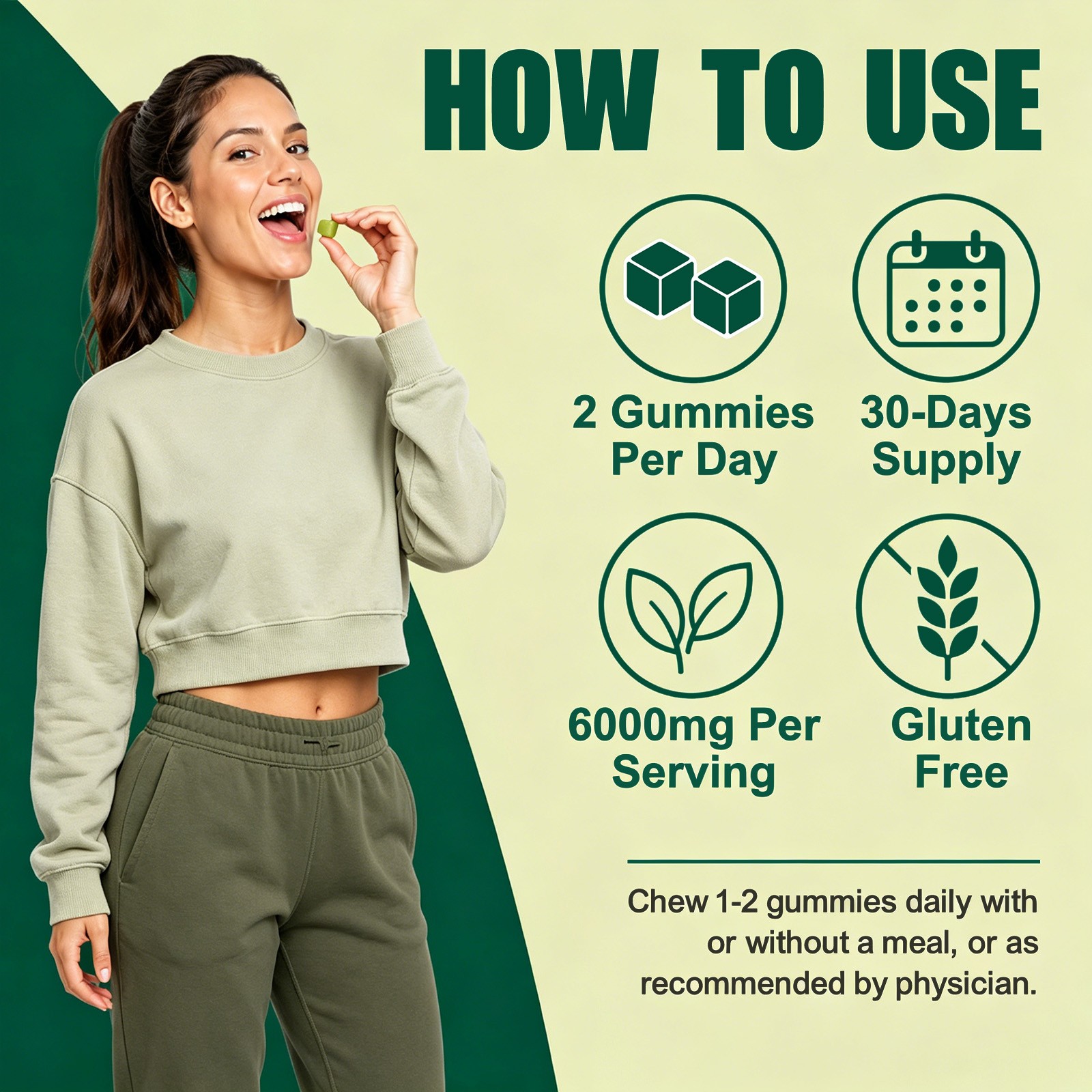 6000mg Irish Sea Moss Gummies 16-in-1 Formula for Digestion Skin&Immunity 60 Pcs