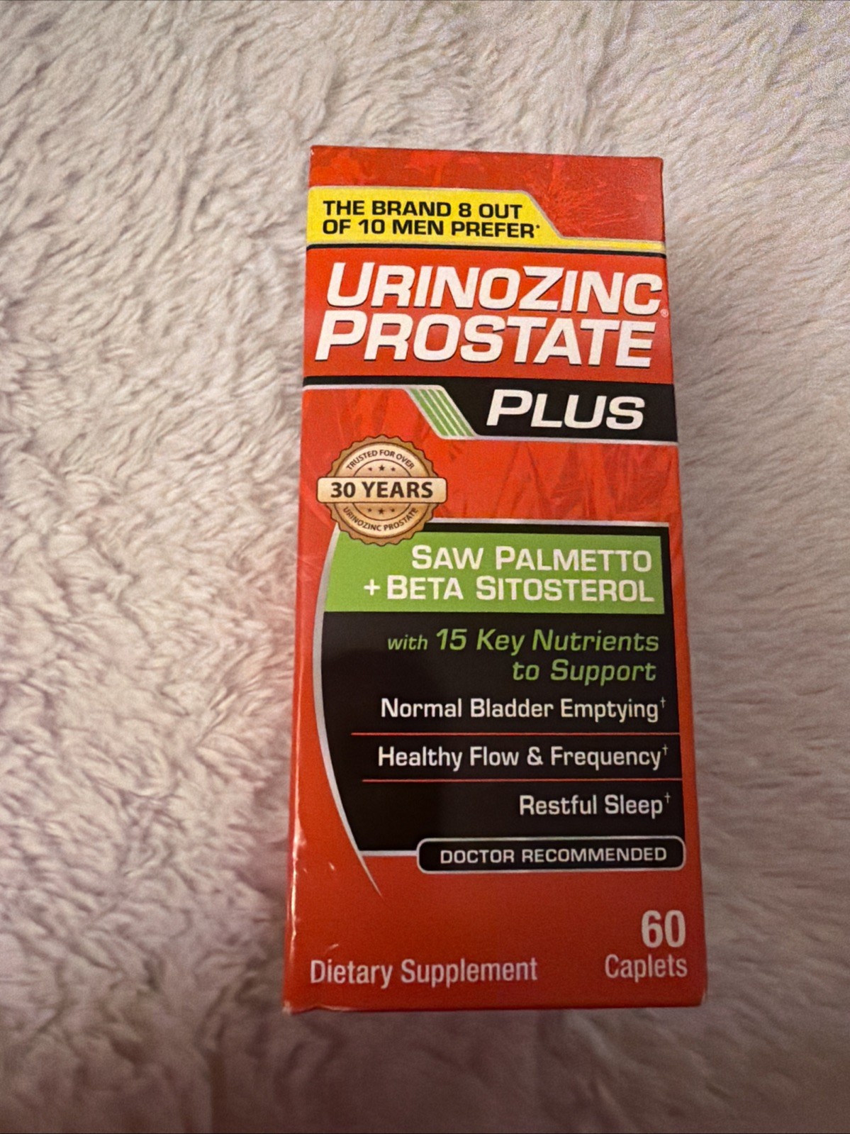 Urinozinc Prostate Health Complex Beta Plus Urinary Support 60 ct Exp 10/2027