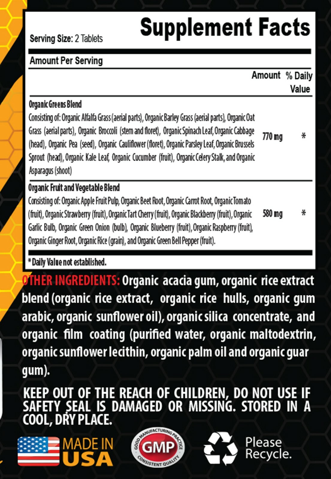 super immune support – ORGANIC GREENS COMPLEX – broccoli plants 1 BOTTLE