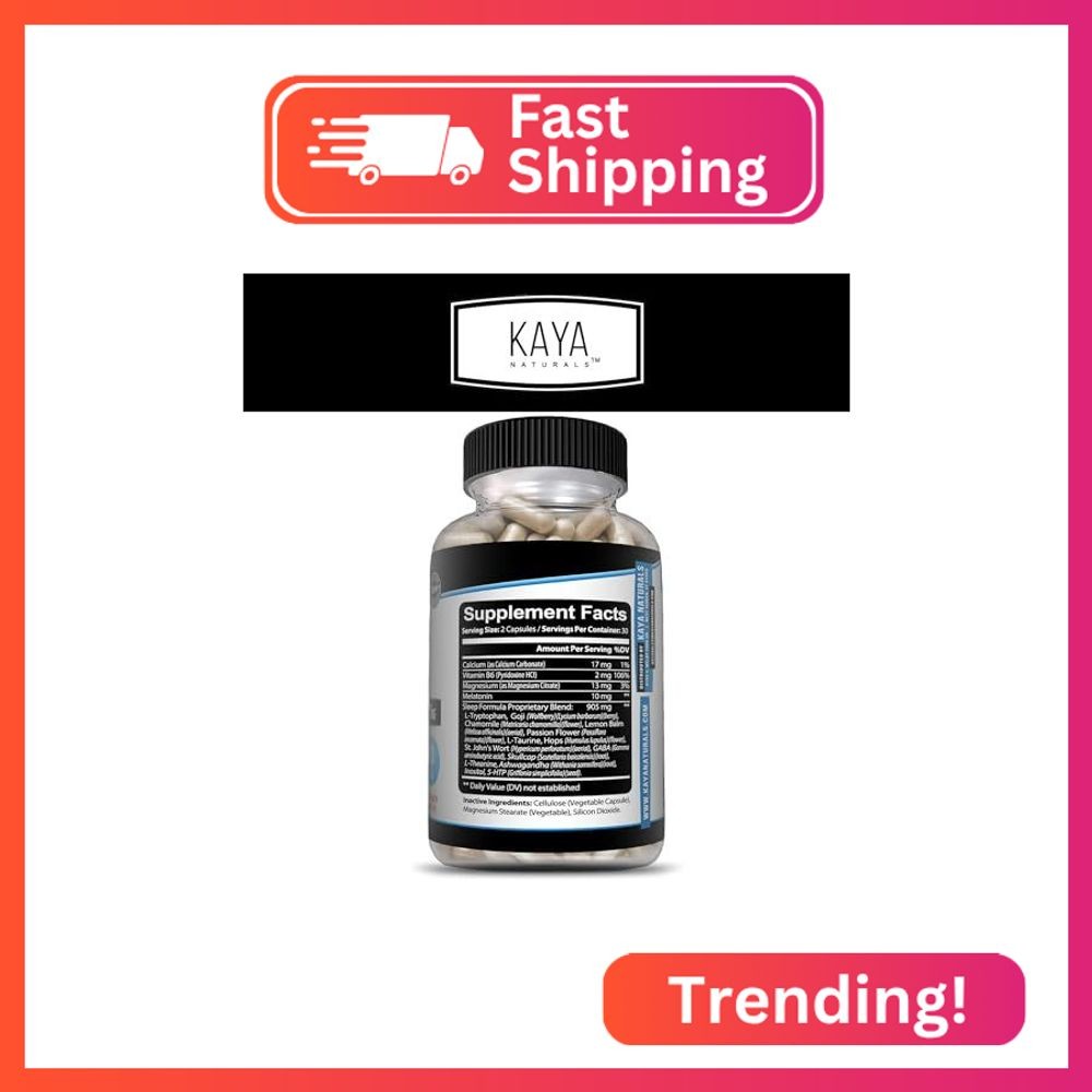 Kaya Naturals – Sleep Support Formula with Melatonin – Aid Support Vitamin Suppl