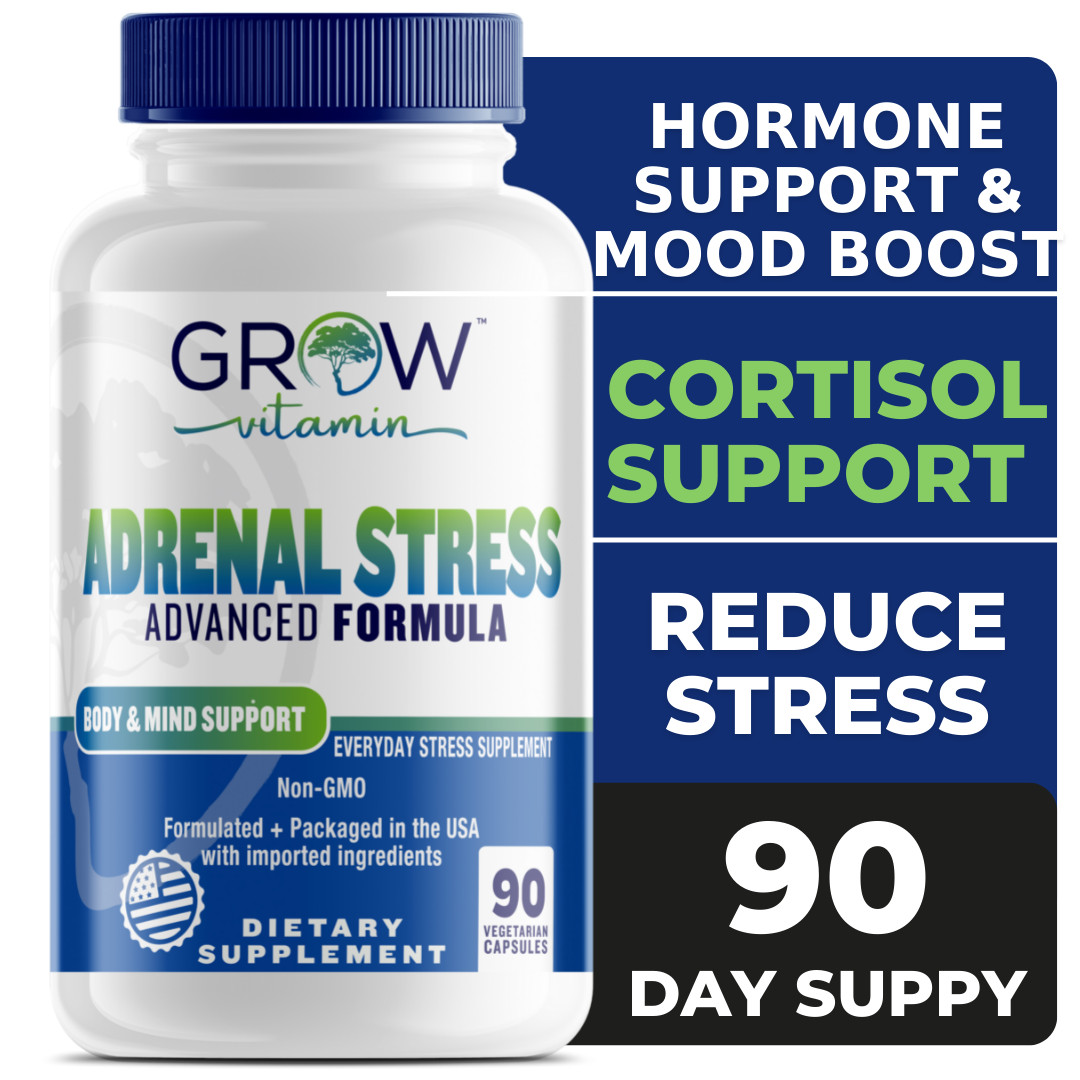 Grow Vitamin Super Adrenal Stress & Cortisol Support Formula 90 Capsules