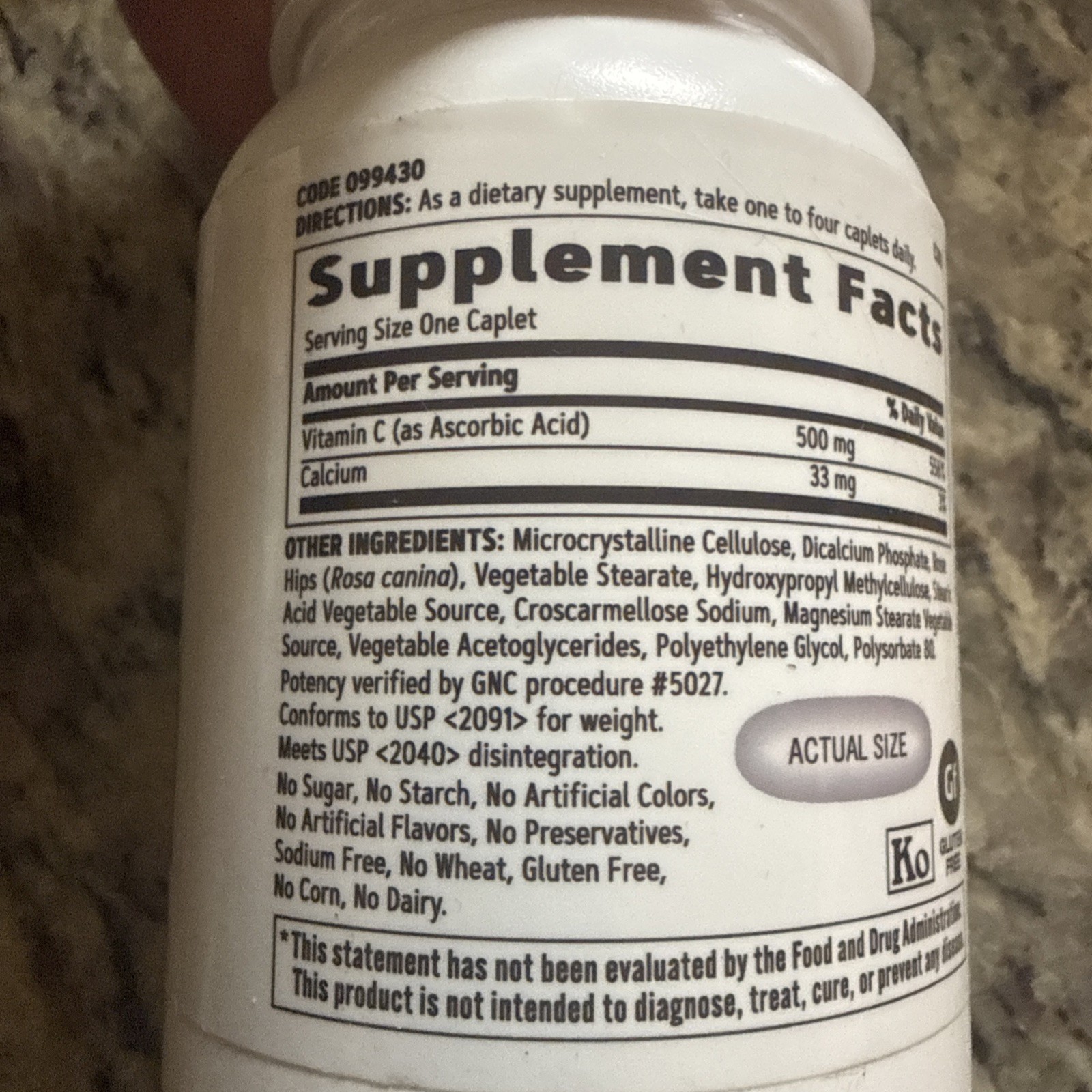 GNC Vitamin C-500 mg Antioxidants Immune Support 250 VegCaps/Airborne 21 Gummies