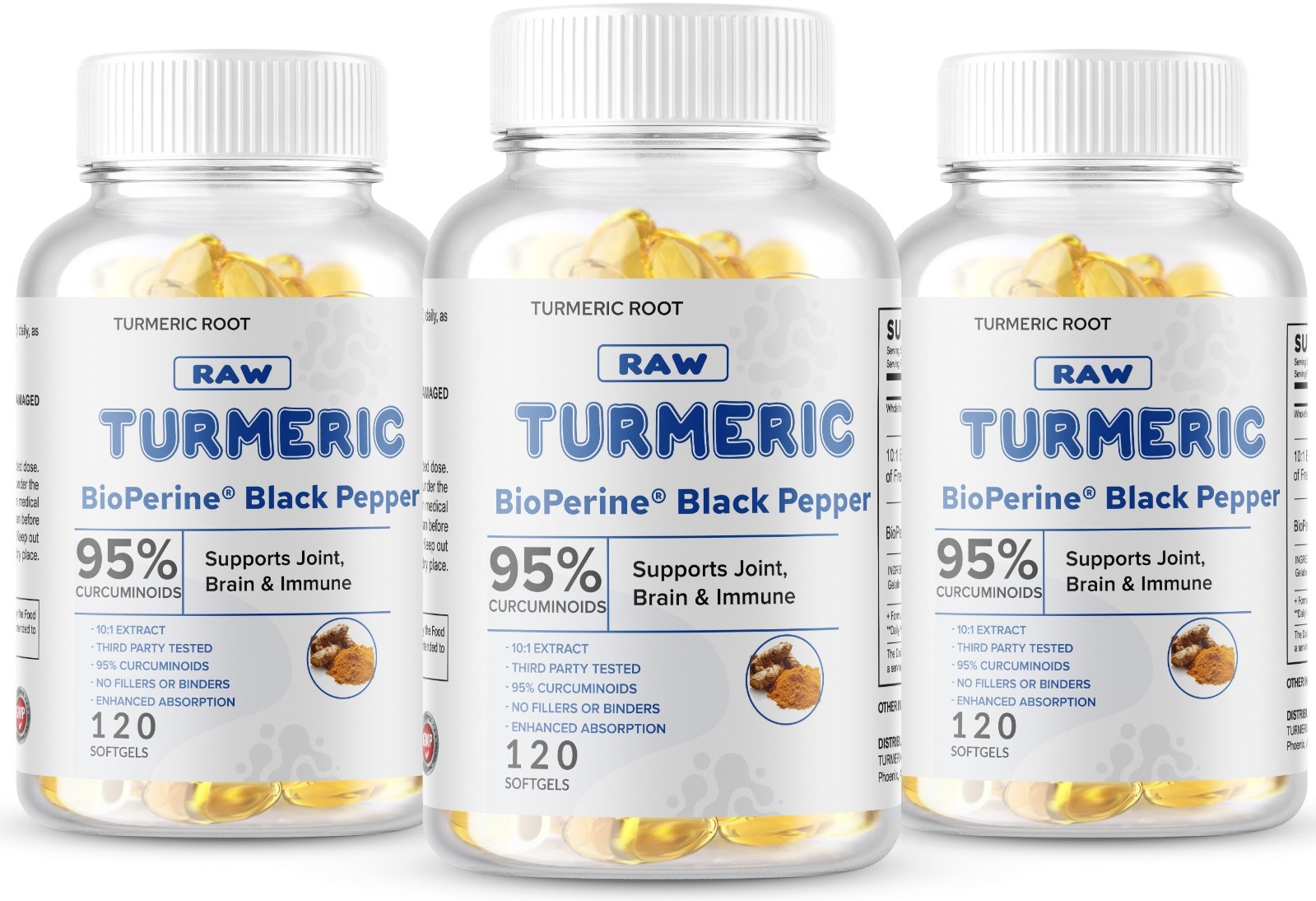 360 Softgel Turmeric Curcumin 5000mg Herbal Extract with BioPerine Root USA