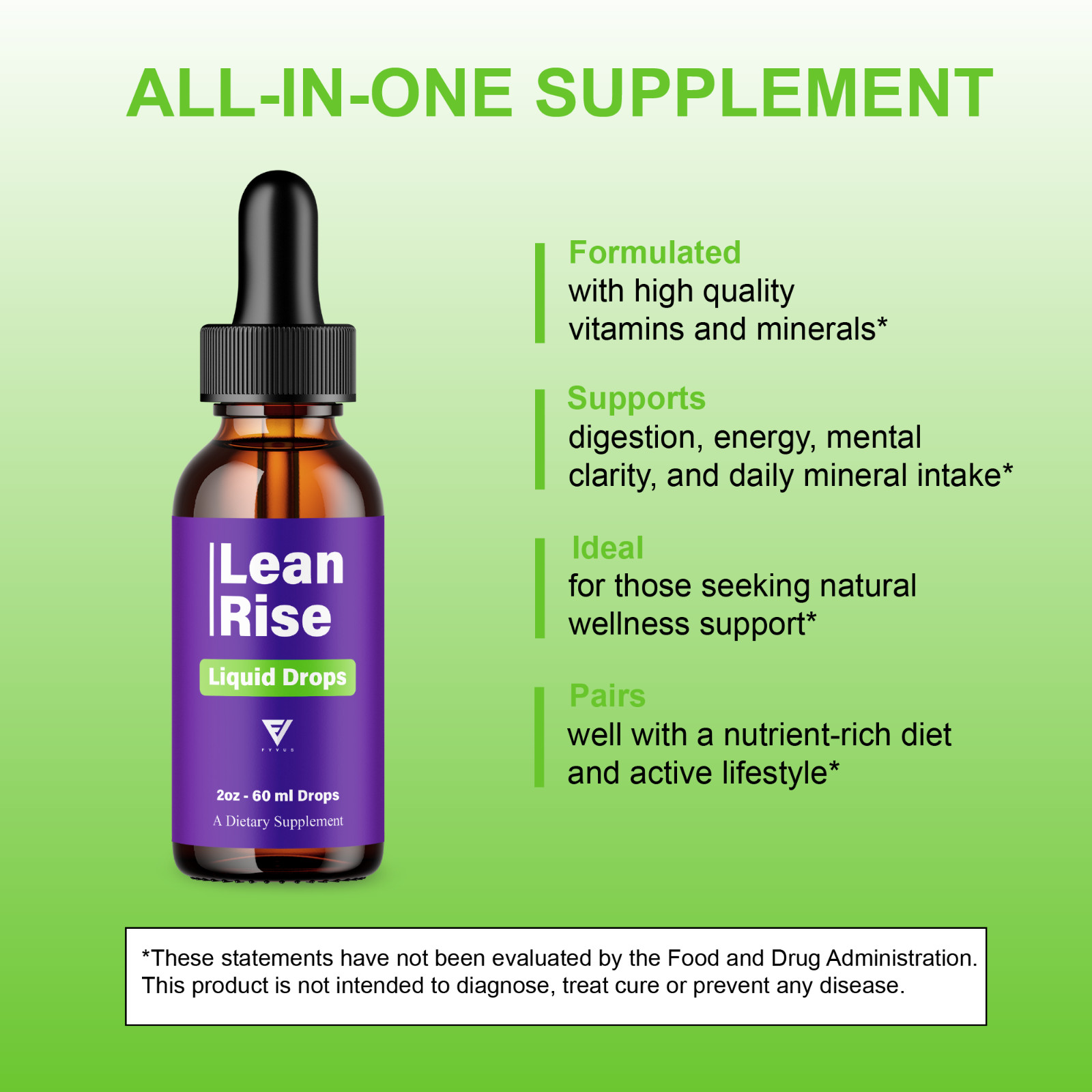 (5 Pack) Lean Rise Weight Support Drops, LeanRise Advanced Liquid Health (10oz)