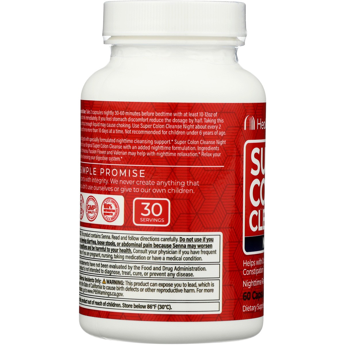 Healthplus Super Colon Cleanse Night 60 Capsules Nighttime Support 1 Pack