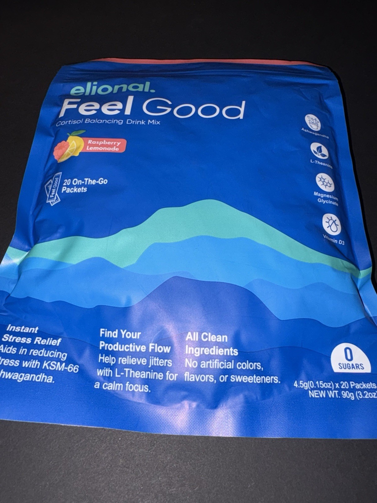 elional. Feel Good Cortisol Balancing Drink Mix 0 Sugar Raspberry Lemonade 20