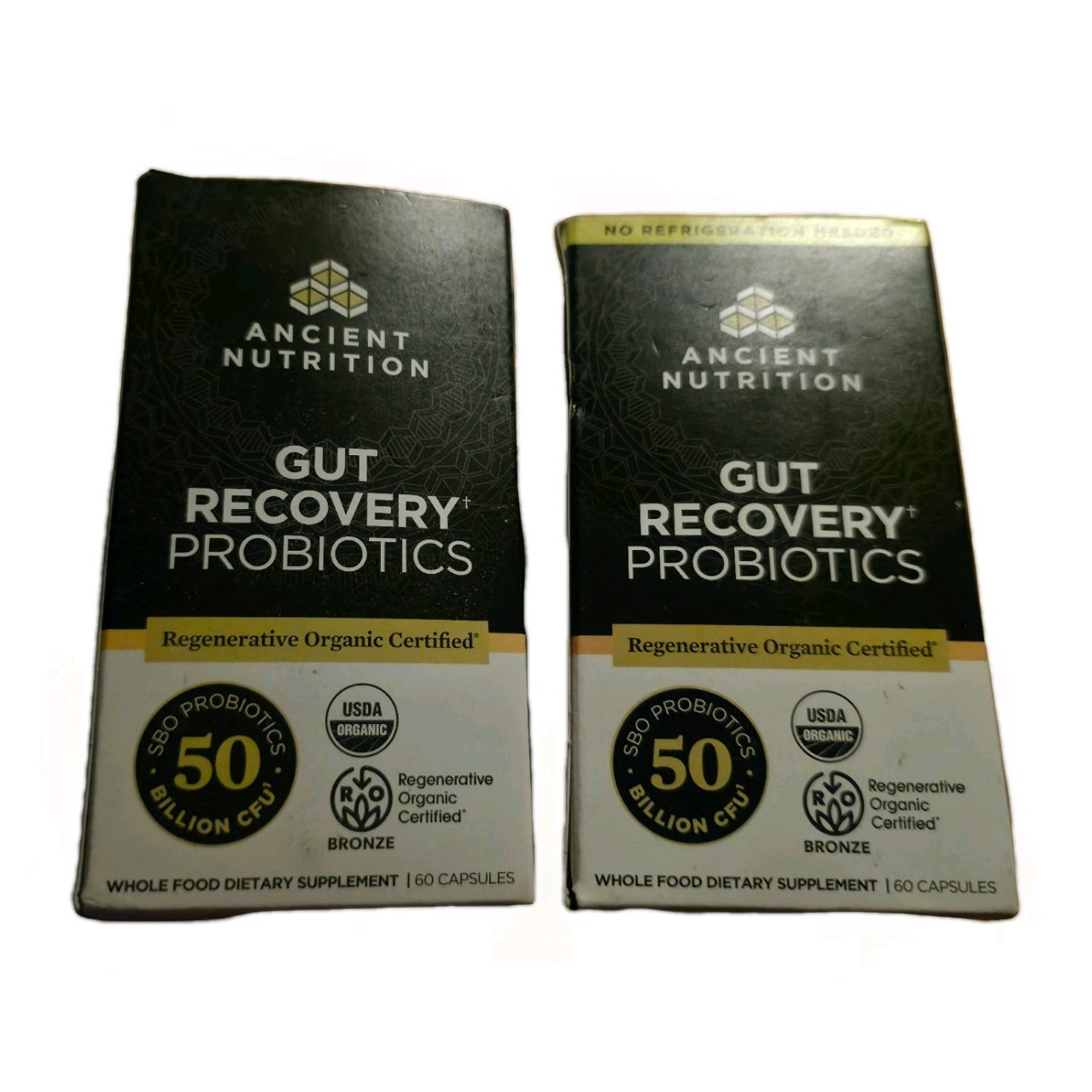 Ancient Nutrition Gut Recovery Probiotic 50B CFU Organic 60 Capsules Lot of 2