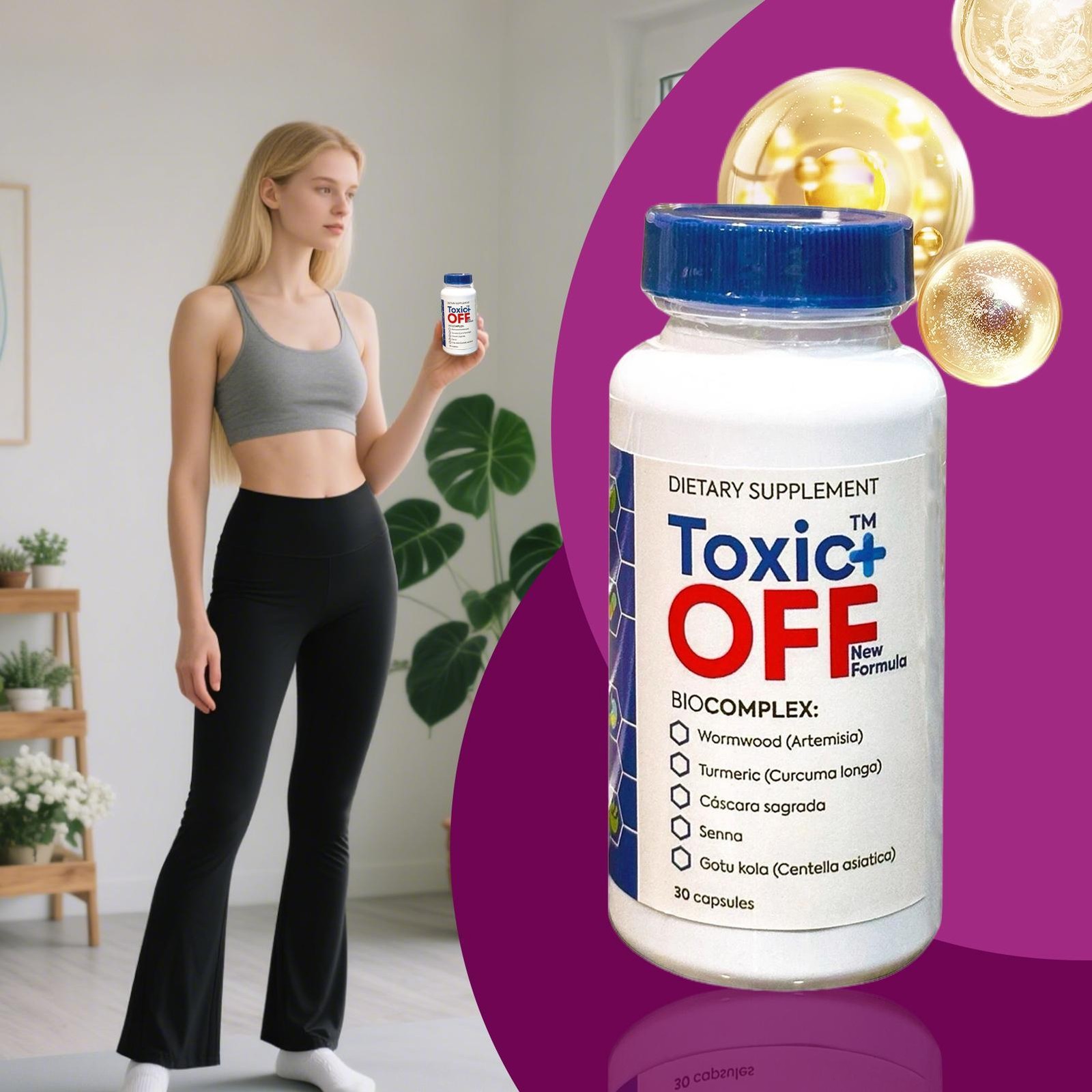Toxic Off Plus 30 Capsules 1 Month Treatment fresh Formula （1-5 PACK ）