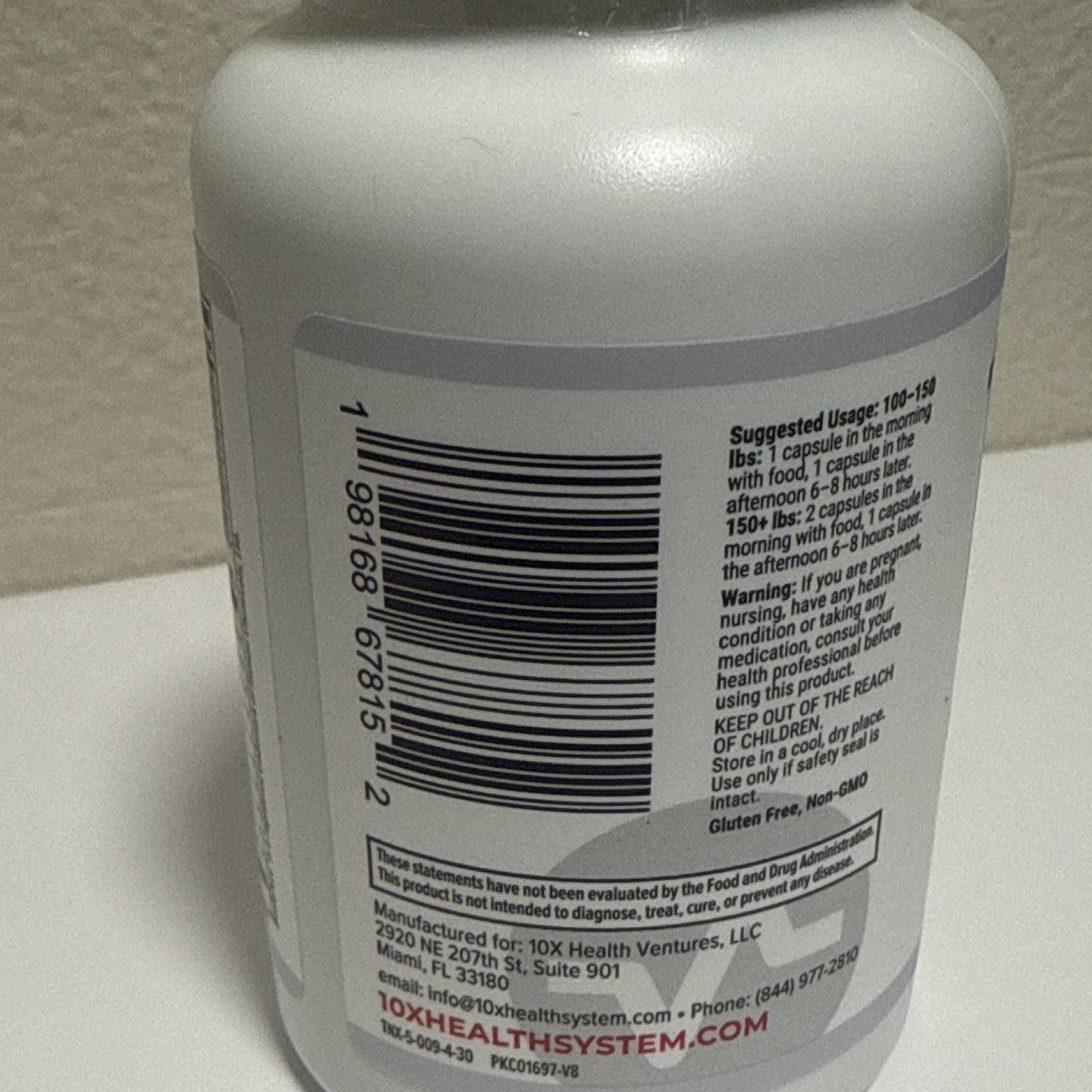10X Health Optimize Multivitamin 90 Capsules Gluten-Free Non-GMO Exp 09/27