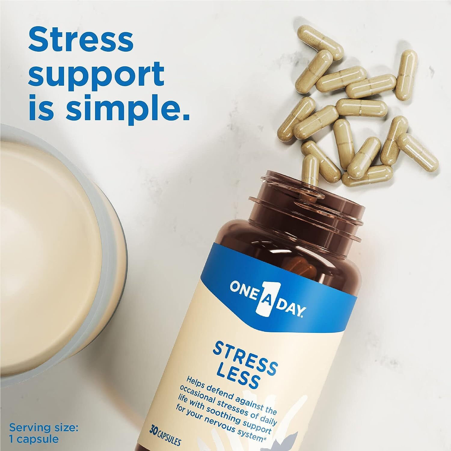 One A Day Stress Supplement – Occasional Stress Relief Supplement 30 Capsules