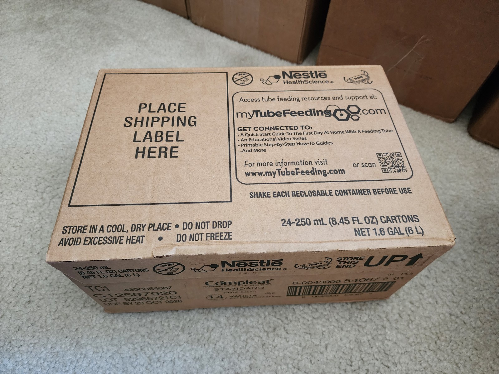 Nestle Compleat Standard 1.4 Tube Feeding Formula Vanilla 8.45 oz – Case of 24