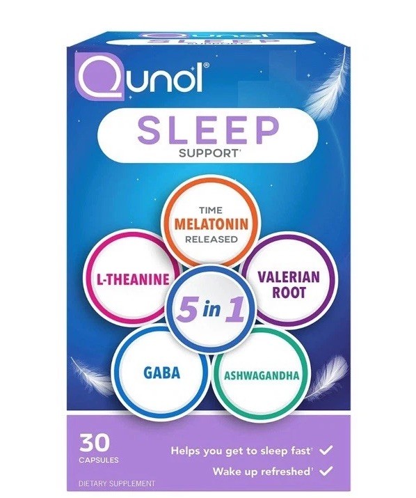 Qunol Sleep Support Aid Supplement – 30 Capsule Exp.2/27