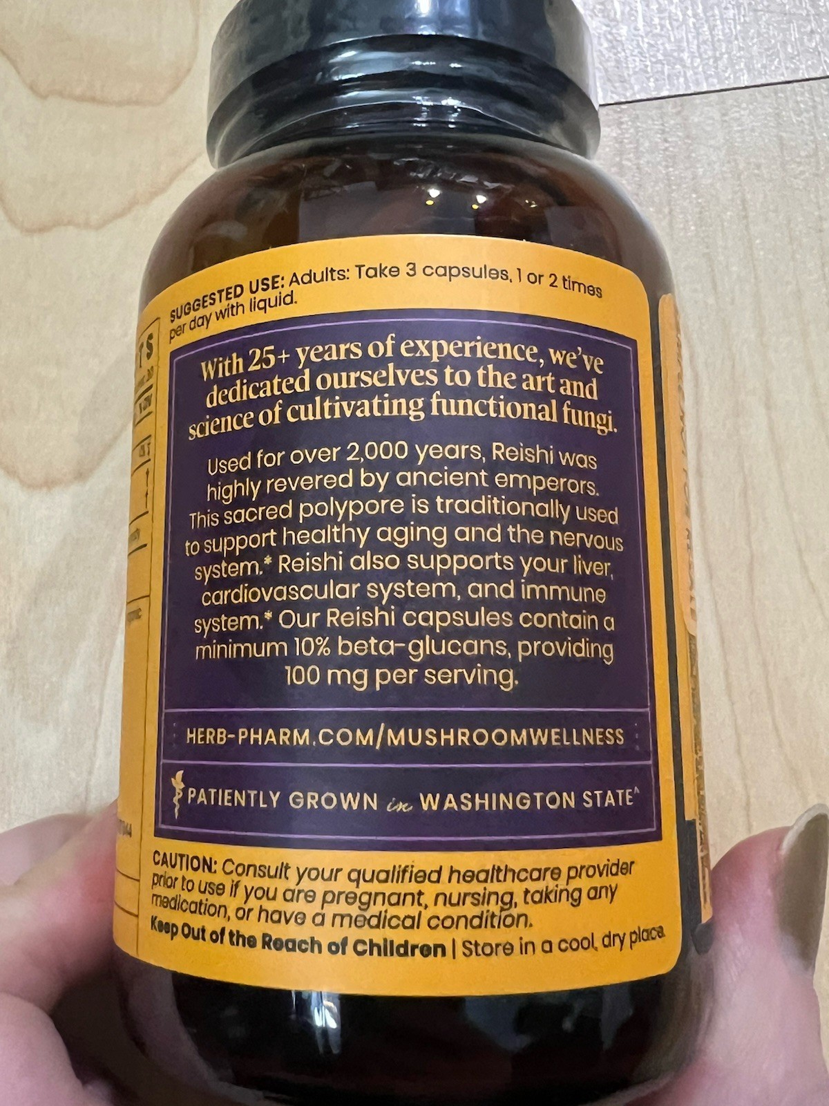 Herb Pharm Reishi 90 Capsules Vegan USDA Organic Immune Support