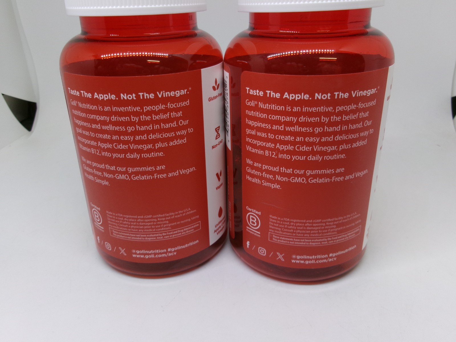 2X Goli Nutrition Apple Cider Vinegar Gummies + B12 60ct Exp 2 and 3/2027