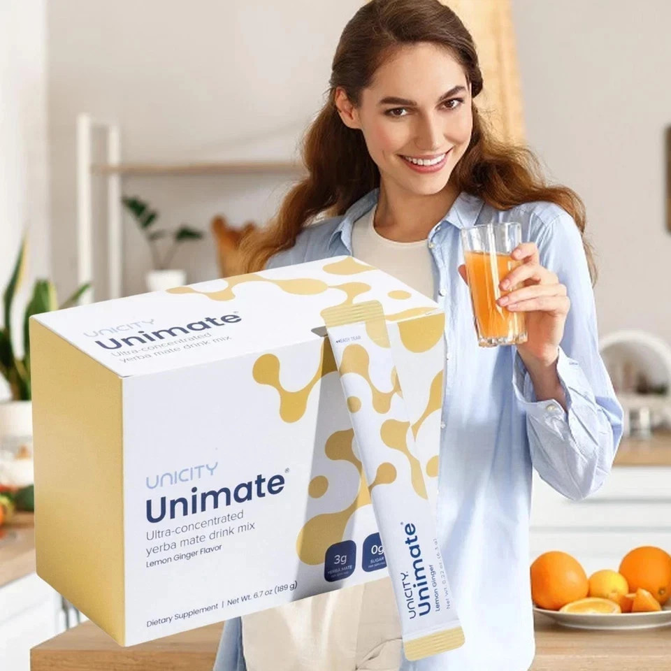 Unicity Unimate Yerba Mate Supplement LEMON Ginger ~ Exp 2027
