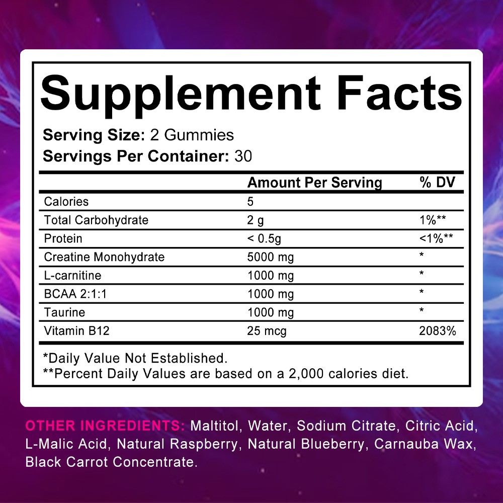 Creatine Gummies 8000mg – Enhance muscle strength and endurance, muscle growth
