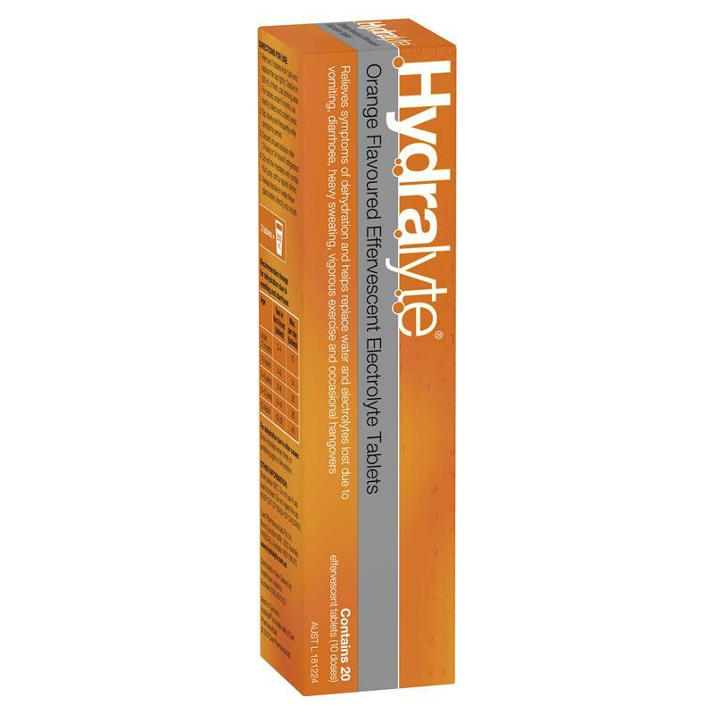 2 x Hydralyte Effervescent Electrolyte Orange Flavour For Dehydration 20 Tablets