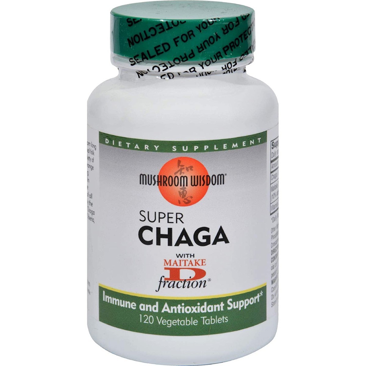 Super Chaga With Maitake D Fraction 120 Tablets By Mushroom Wisdom 1 Pack