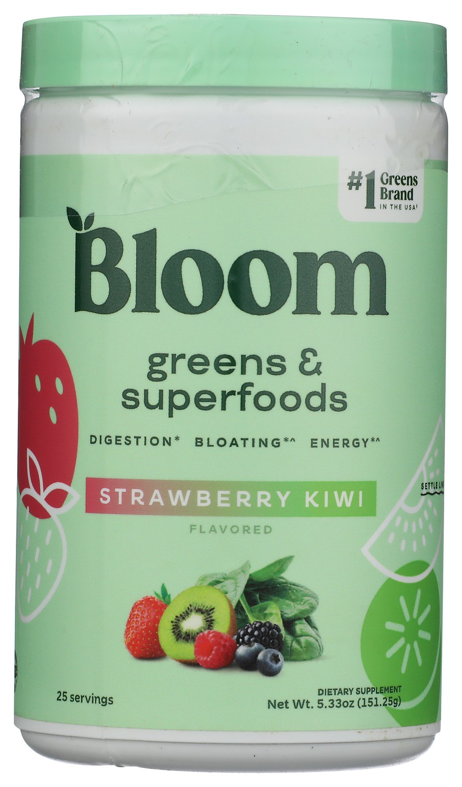 Bloom Strawberry Kiwi Greens And Superfoods Supplement Powder 1 Pack