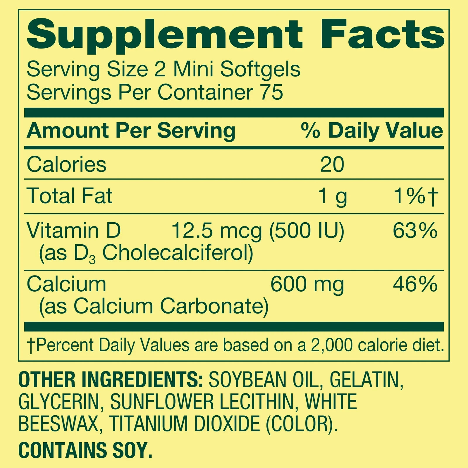 Spring Valley Calcium plus Vitamin D3- 150 Mini Softgels