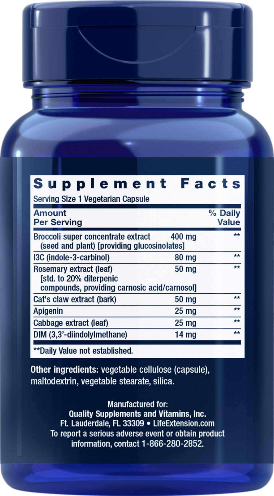 Life Extension Triple Action Cruciferous Vegetable Extract 60 Veg Caps