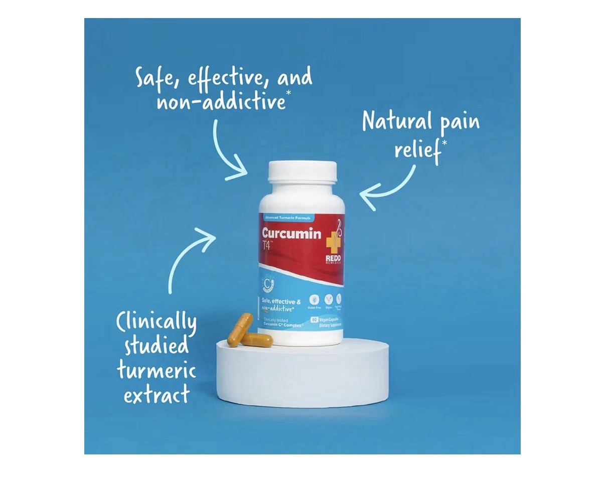 Redd Remedies Curcumin T4 Natural Pain Relief Advanced Formula 60 Vegan Capsules