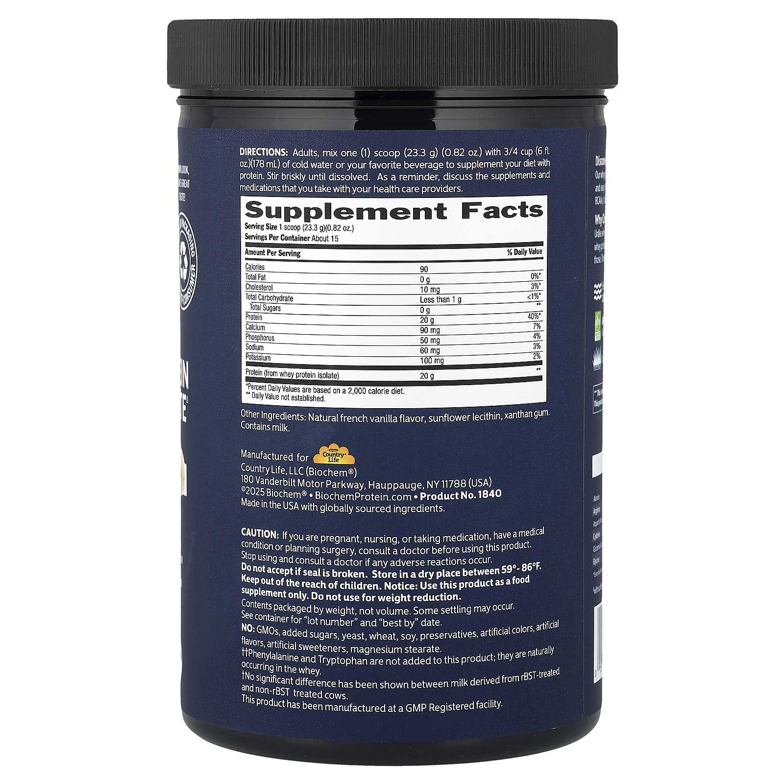100% Whey Isolate Protein, Natural, 12.3 oz (350 g)