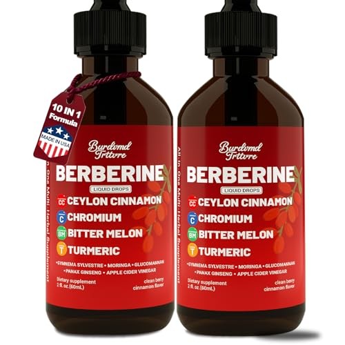 Berberine Drops with Ceylon Cinnamon Supplement, Berberine 2 Fl Oz (Pack of 2)