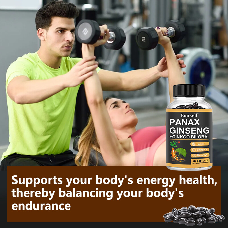 Panax Ginseng w/ Ginkgo Biloba for Memory Focus Energy Brain Health Capsules