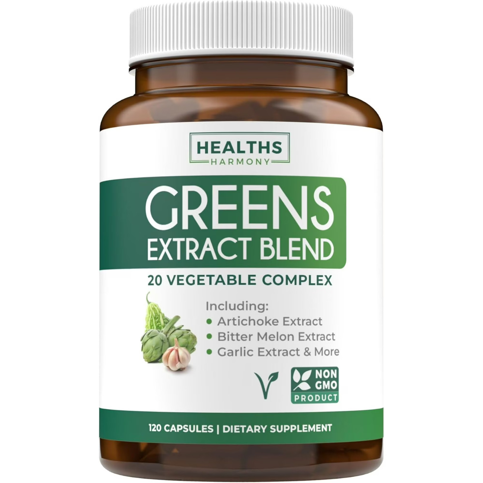 Healths Harmony Greens Extract blend 120 x 2 240 Capsules Non-GMO BB 2-26 -Rk4