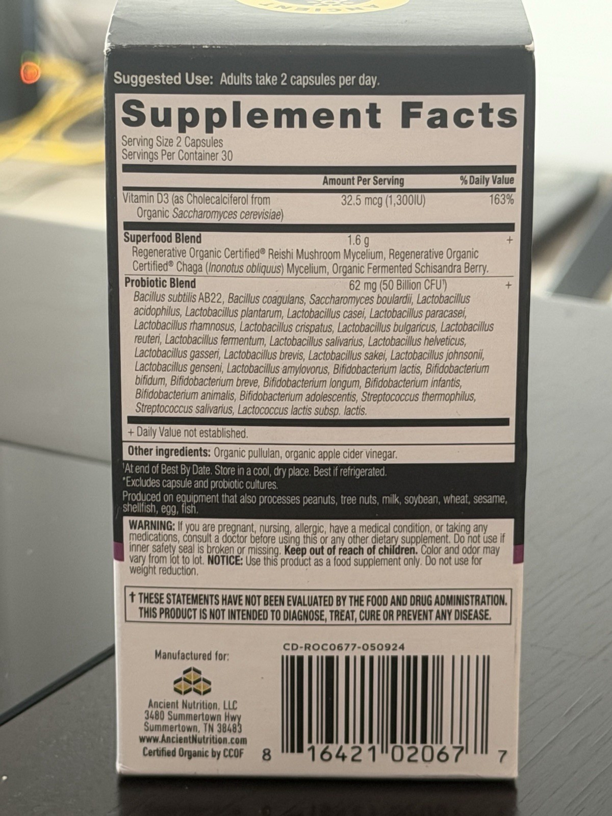 Ancient Nutrition Women’s Extra Strength Probiotics Organic 60 Capsules 04/2027