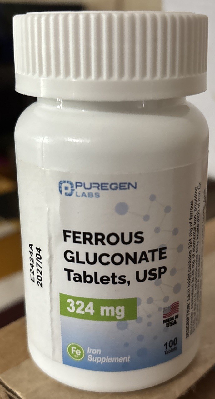 FERROUS GLUC 324 MG TAB 100 ferrous gluconate ORAL TABLET 324MG