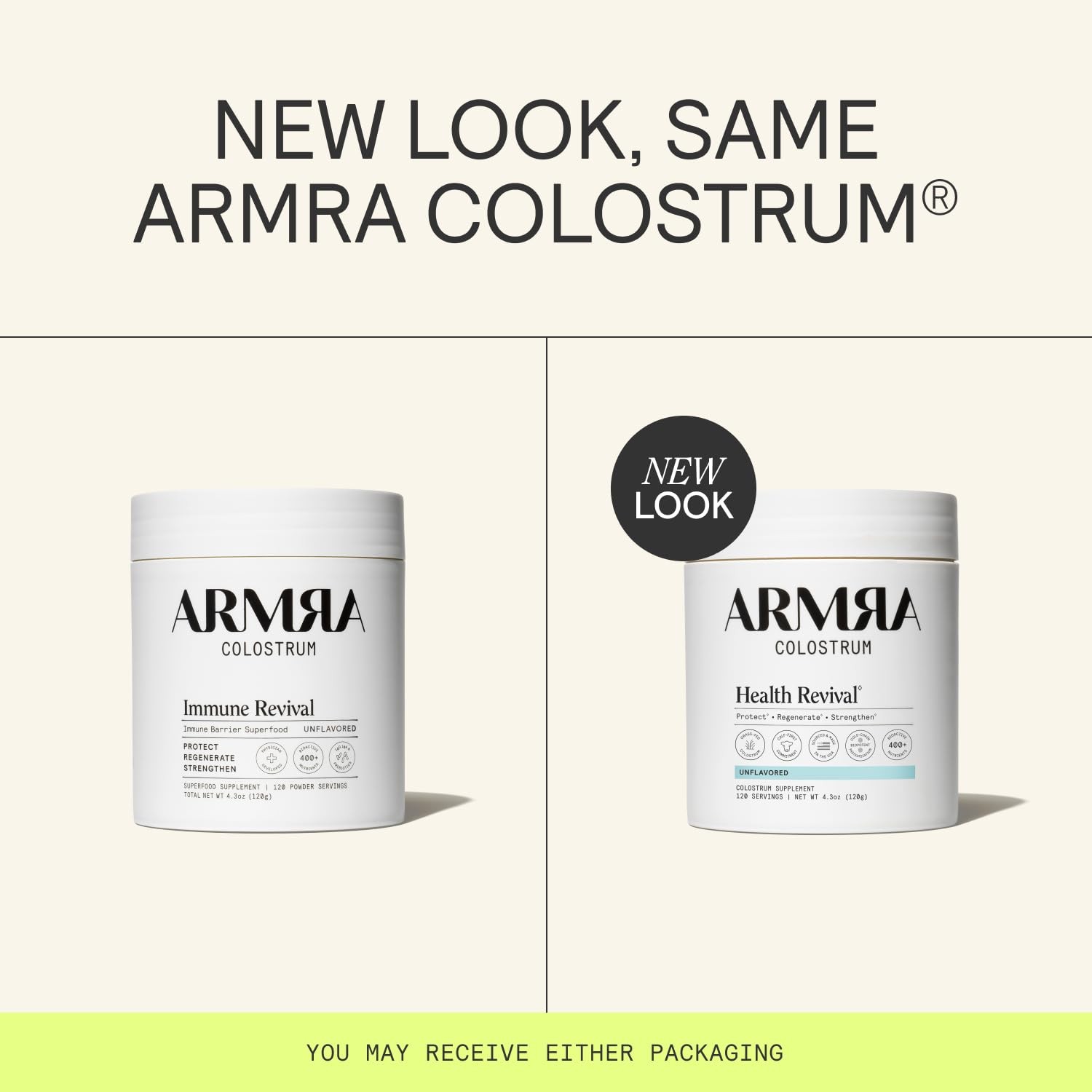 ARMRA Colostrum Unflavored Powder 120 Servings Daily Wellness Support 4.3oz