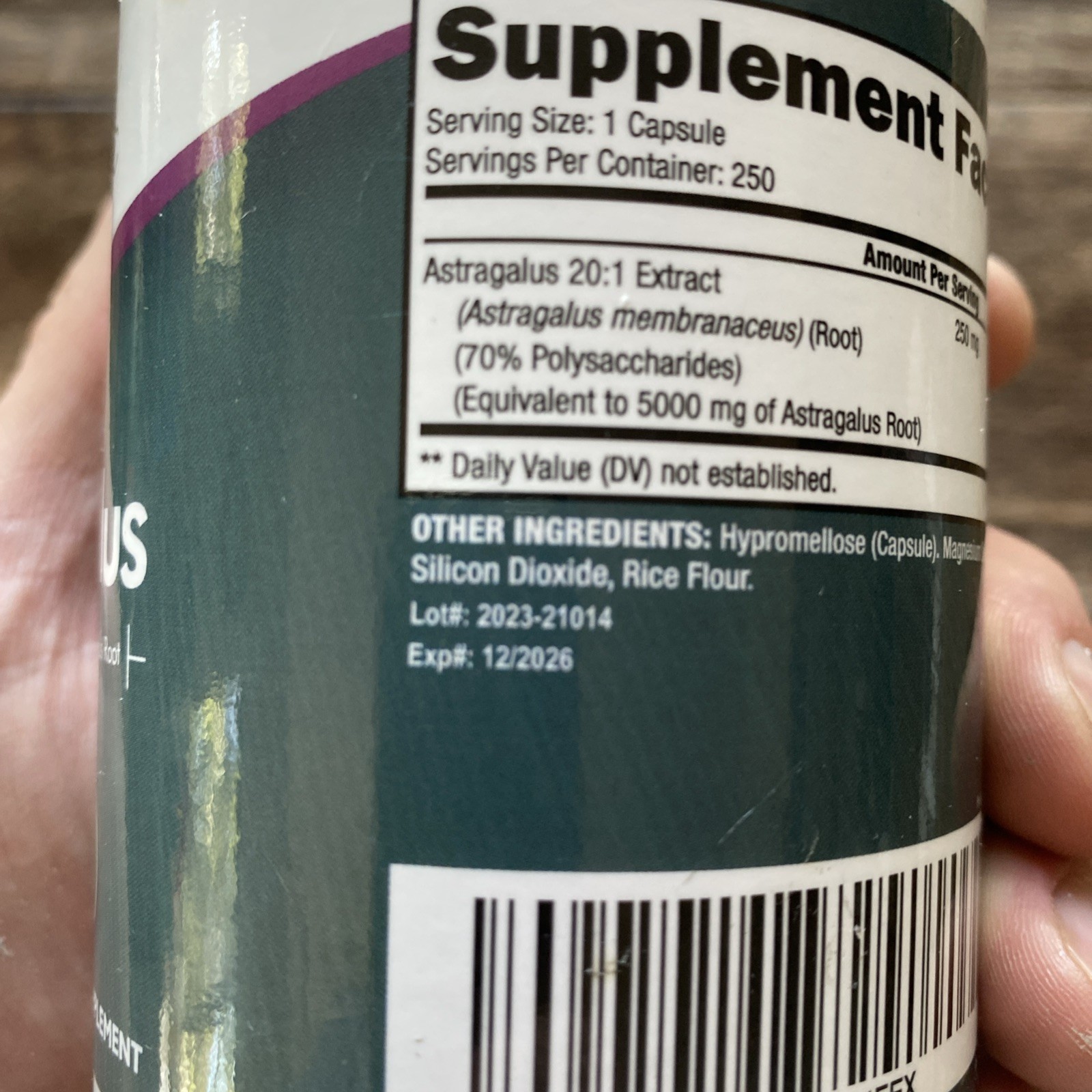 Purely Holistic Astragalus Astralgus 5000 mg 250 capsules NEW Exp 12/26