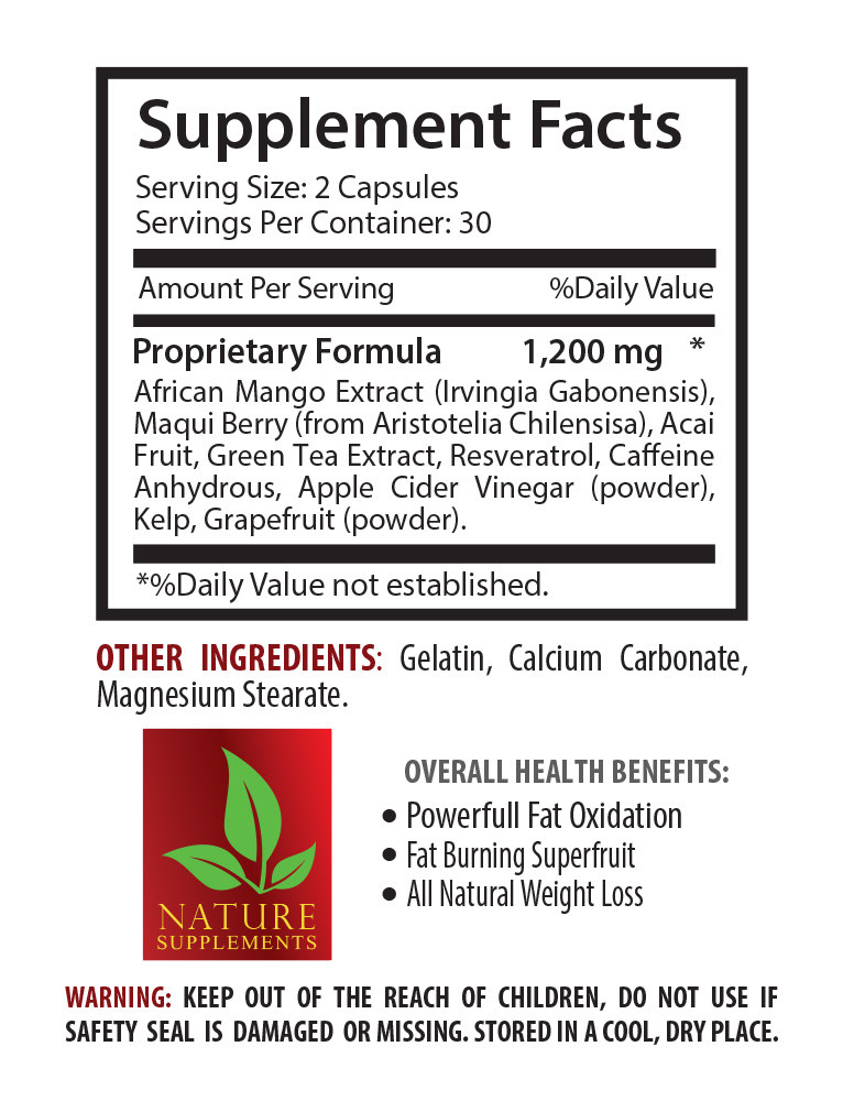 fat burner pills – AFRICAN MANGO Extract 1200mg – weight loss pills – 3 Bottles