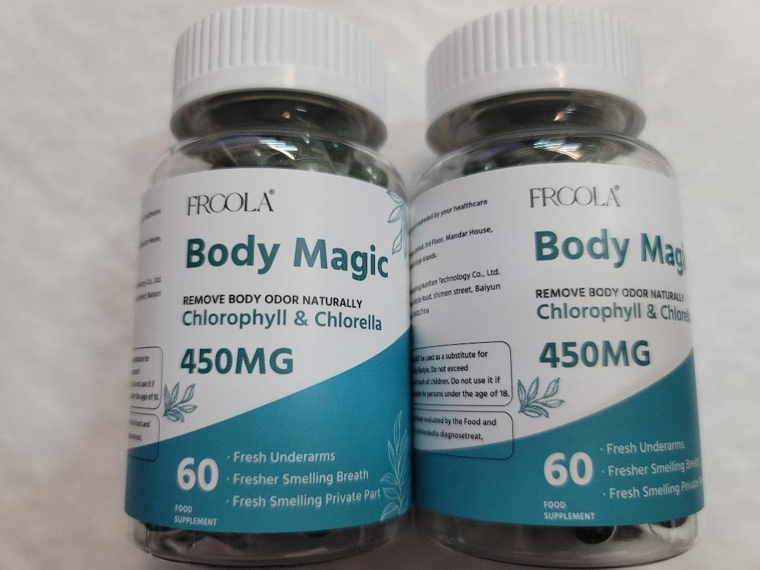 2 FRCOLA Remove Body Odor Naturally Chlorophyll Capsules Gut Detox 60 Caps 1/28