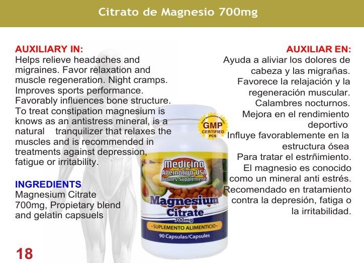CITRATO DE MAGNESIO 700mg
