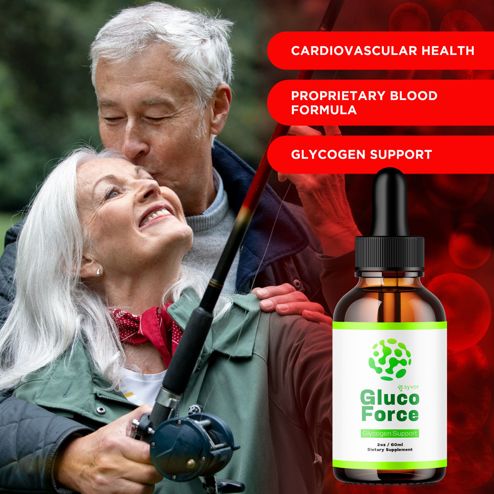 (1 Pack) Gluco Force Blood Support Drops Advanced Vitamin Supplement 2ML