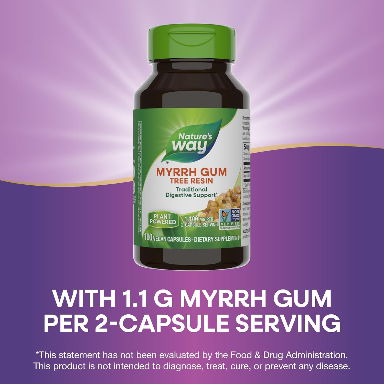 Myrrh Gum Tree Resin, Traditional Digestive Support*, 1,100Mg per Serving, 100 C